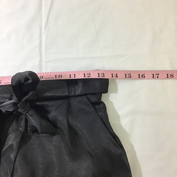 SKIES ARE BLUE SZ XS Black Belted Polyester Flat Front Paperbag Pant NWT B158 - Picture 4 of 9